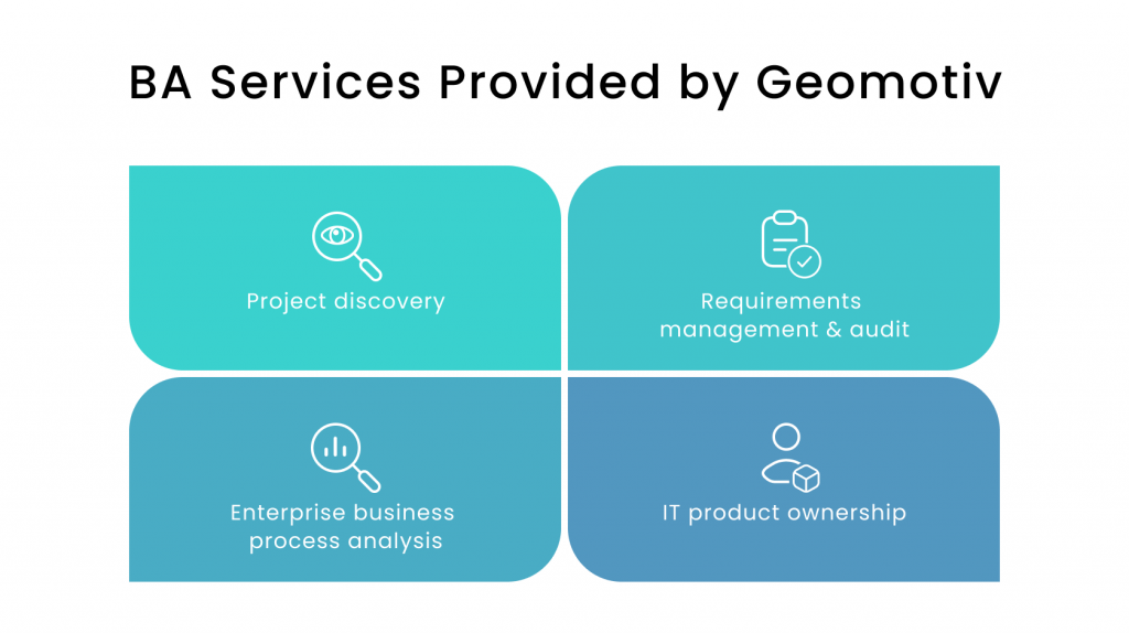 business analysis services - business services provided by Geomotiv