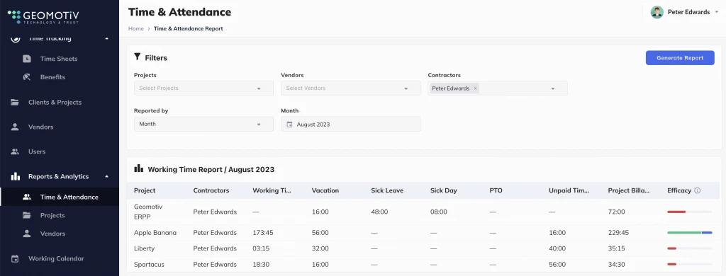 customized erp development time and attendance