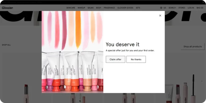Glossier screen