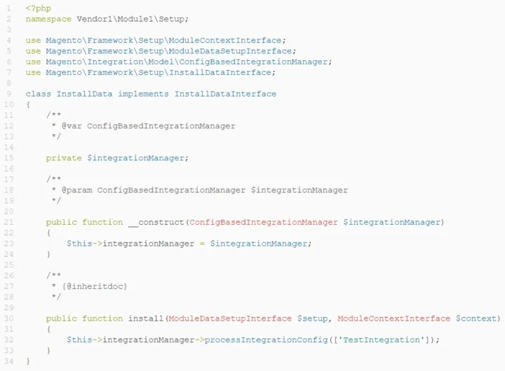 magento integration InstallData.php