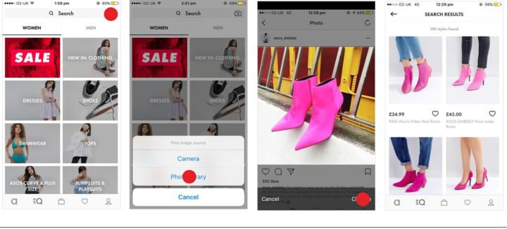 Visual search and conversational interface by ASOS