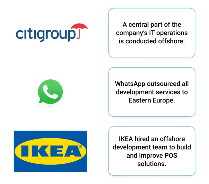 companies using onshore and offshore outsourcing