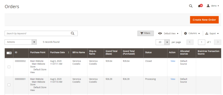 create order